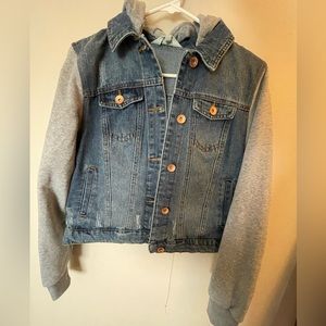 CI SONO, jean jacket - hybrid style with part hoodie